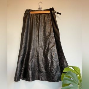 Wrap around leather skirt.